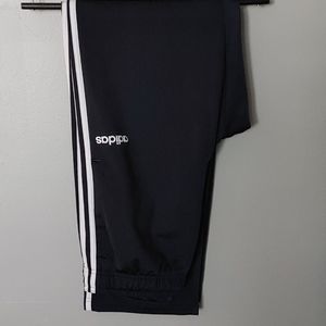 Adidas Track Pants - Navy Blue With White Stripes